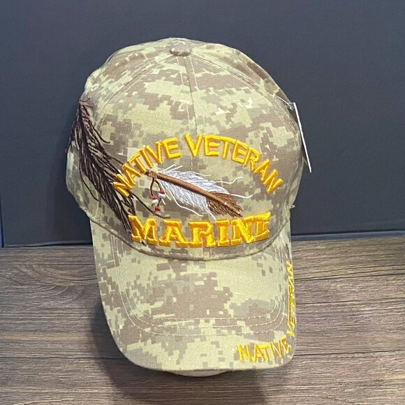 U.S. Warriors Military official Licensed Headwear Native Veteran Marine Hat - Picture 2 of 7